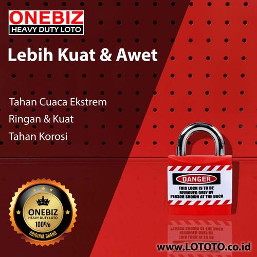 [EZM.1341765] ONEBIZ Jacket Safety Padlock Red OB 14-BDJ01 A×B×C×D 16×6×39×42 mm