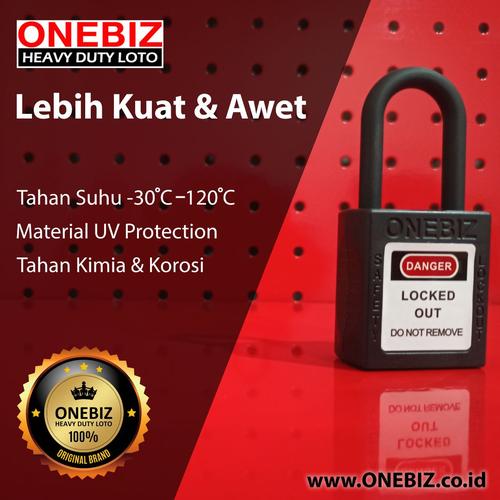 [EZM.1341767] ONEBIZ Compact Safety Electrical Padlock Black OB 14-BDG15U Thermoplastic Safety Padlock