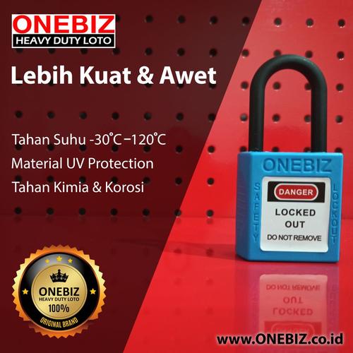 [EZM.1341769] ONEBIZ Compact Safety Electrical Padlock Blue OB 14-BDG13U Thermoplastic Safety Padlock