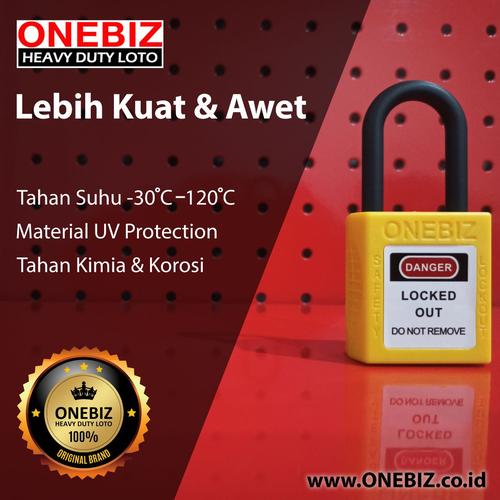 [EZM.1341770] ONEBIZ Compact Safety Electrical Padlock Yellow OB 14-BDG12U Thermoplastic Safety Padlock