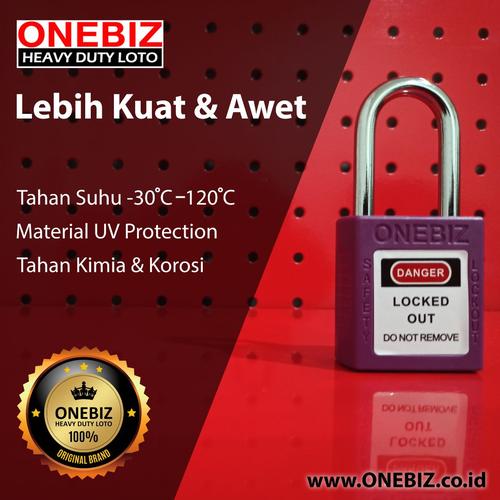 [EZM.1341771] ONEBIZ Compact Safety Padlock Purple OB 14-BDG08U Thermoplastic Safety Padlock