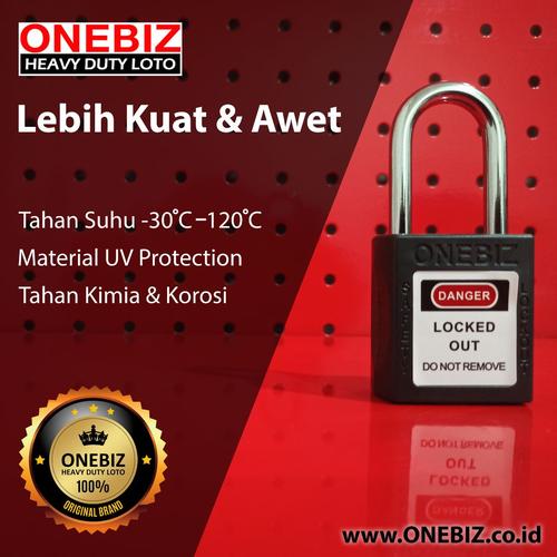 [EZM.1341773] ONEBIZ Compact Safety Padlock Black OB 14-BDG05U Thermoplastic Safety Padlock