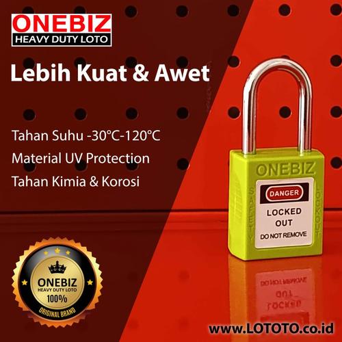 [EZM.1341774] ONEBIZ Compact Safety Padlock Green OB 14-BDG04U Thermoplastic Safety Padlock
