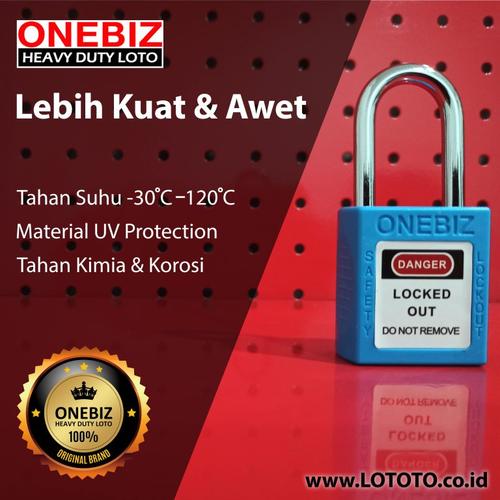 [EZM.1341775] ONEBIZ Compact Safety Padlock Blue OB 14-BDG03U Thermoplastic Safety Padlock