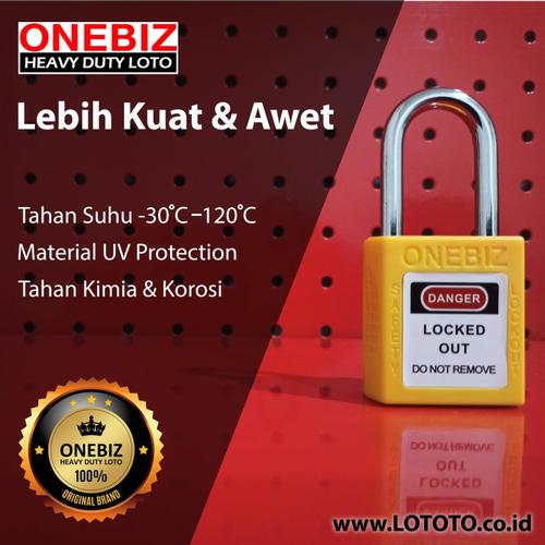 [EZM.1341776] ONEBIZ Compact Safety Padlock Yellow OB 14-BDG02U Thermoplastic Safety Padlock