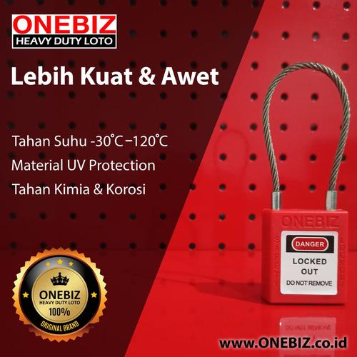 [EZM.1341792] ONEBIZ Stainless Steel Shackle Safety Padlock OB 14-BDG41 CABLE SAFETY PADLOCK
