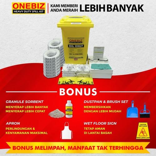 [EZM.1342197] Spill Kit Industri Penyerap Tumpahan Minyak Oli Bensin 240 Liter 63 Gallon