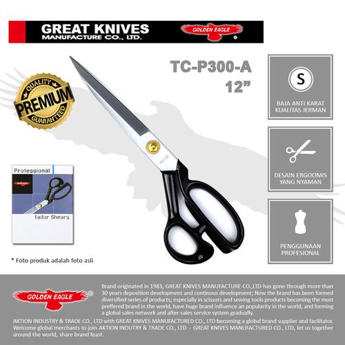 [EZM.1350318] Gunting Potong Bahan Kain Professional Golden Eagle 12 inch TC-P300-A