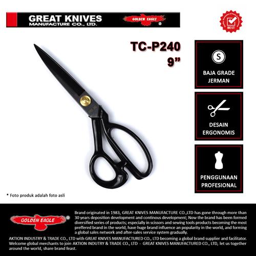 [EZM.1350321] Gunting Potong Bahan Kain Golden Eagle 9 inch TC-P240 - Tailor Scissor