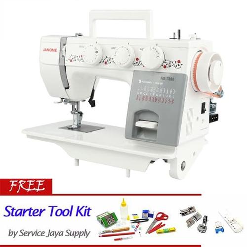 [EZM.1350367] JANOME 7880 Mesin Jahit Semi Portable Body Besi - SISTEM DINAMO LUAR