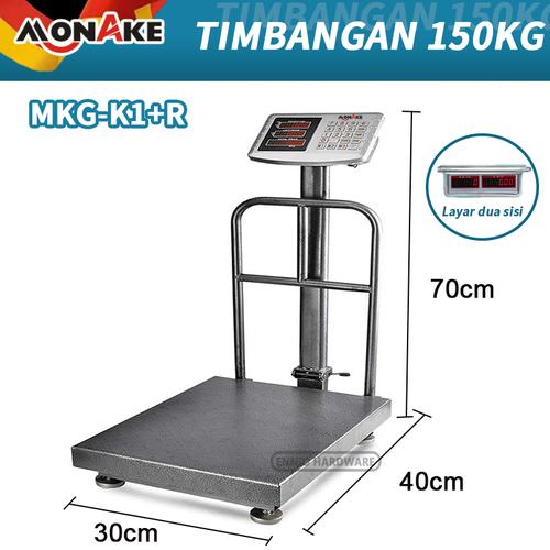 [EZM.1360004] MONAKE Timbangan Duduk Digital Kapasitas 150kg/300kg Sisik komputasi digital Electrik Platform Scele Sayur, Timbangan barang MKG - 150KG