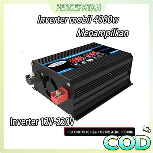 [EZM.1370157] 【Indonesia】4000W Mobil Inverter 12V DC Ke 220V AC Power Converter LED Display Dual USB Pure Sine Wave Baru Mobil Inverter Inverter gelombang sinus modifikasi
