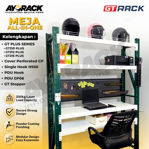[EZO.8800001] MEJA KERJA ALL IN ONE GT RACK / MEJA KANTOR / MEJA BELAJAR - 200KG 4 SUSUN LEBAR 40CM - P 100CM