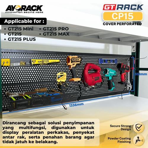 [EZO.8800002] CP15 COVER PERFORATED GT RACK 150CM - DISPLAY PERALATAN SERBAGUNA PEMBATAS ANTAR RAK GUDANG - PAPAN GANTUNGAN PERKAKAS MEJA KERJA