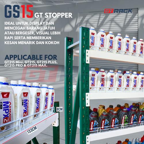 [EZO.8800005] GT STOPPER GS15 GT RACK 1.5 METER - PAGAR PEMBATAS BESI RAK GUDANG TOKO DISPLAY MINIMARKET