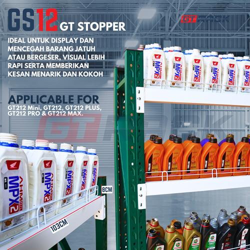 [EZO.8800007] GT STOPPER GS12 GT RACK 1.2 METER - PAGAR PEMBATAS BESI RAK GUDANG TOKO DISPLAY MINIMARKET