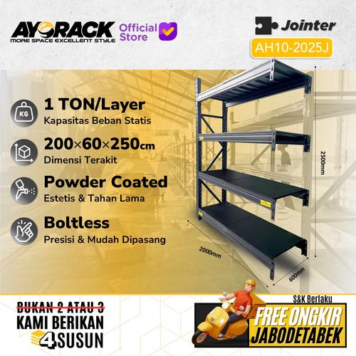 [EZO.8800022] RAK GUDANG BESI 4 SUSUN AYORACK AH10-2025J 2.5 METER HEAVY DUTY 1 TON JOINTER RACK