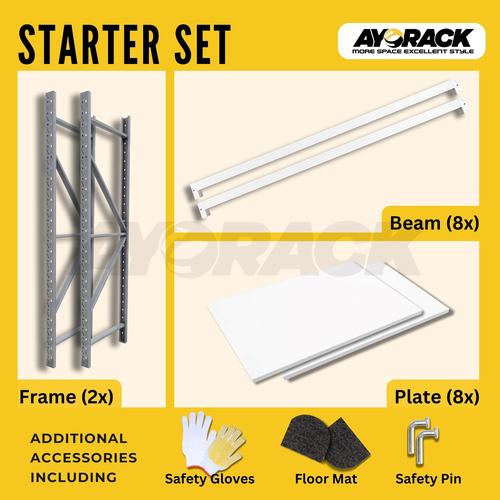 [EZO.8800108] RAK GUDANG BESI 4 TINGKAT 2 METER AYORACK AL3-2020S LIGHT DUTY 300KG - STARTER