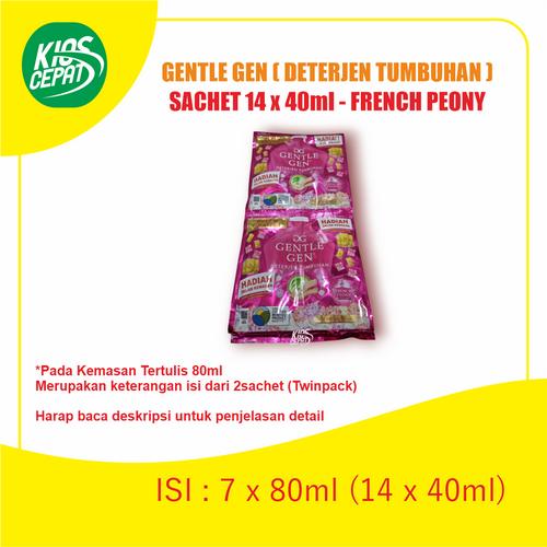 [EZM.1120117] Deterjen Cair GENTLE GEN ( Deterjen Tumbuhan ) Kemasan (12 + 2) SACHET - French Peony