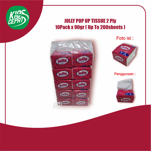 [EZM.1120171] Tissue JOLLY Pop Up Multipurpose 90gr ISI 10Pack (Up To 200SHEET)