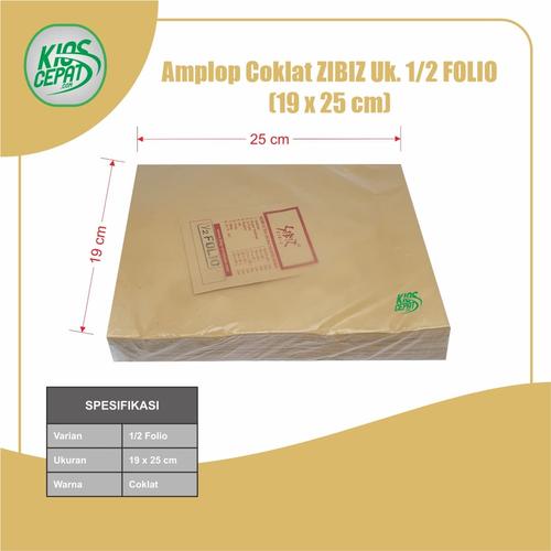 [EZM.1120295] Amplop Coklat Ukuran 1/2 FOLIO (1Pack Isi 100pcs)