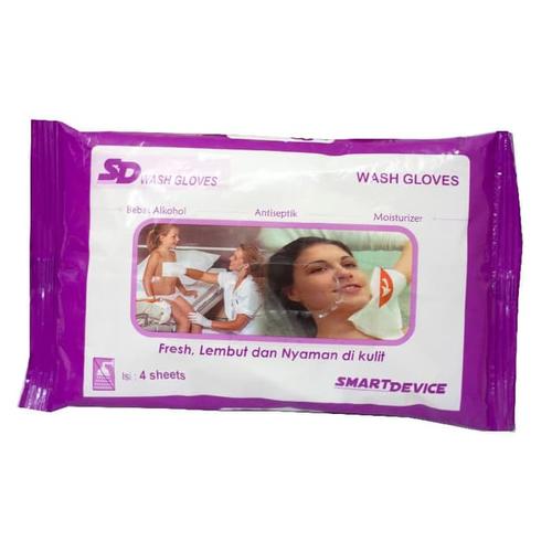 [EZM.1120425] Smart Device SD Wash Gloves isi 4 Pcs - Waslap Handuk Antiseptik
