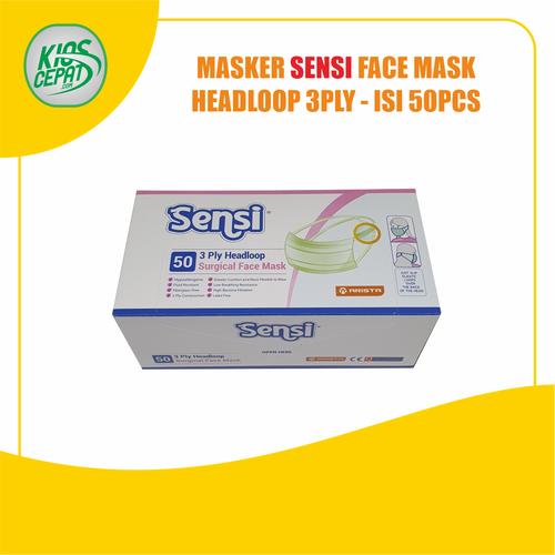 [EZM.1120437] Masker SENSI 3Ply HEADLOOP (Surgical Face Mask) isi 50pcs