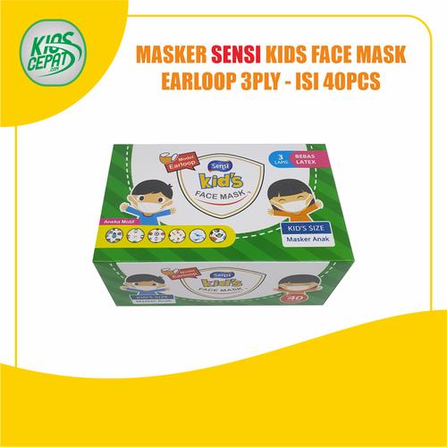 [EZM.1120439] Masker SENSI KIDS - 3Ply EARLOOP Face Mask isi 40pcs