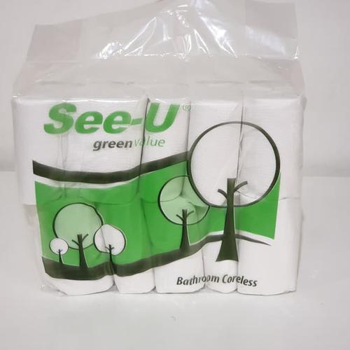 [EZM.1120464] Tissue SEE-U Bathroom CORELESS EMBOSSED Green Value 1Pack isi 10Rolls