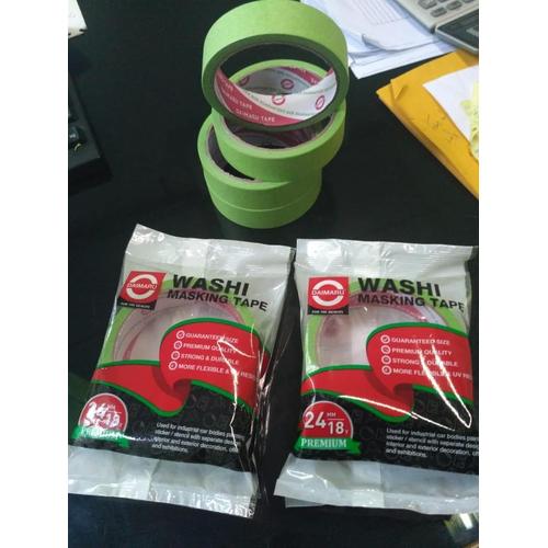 [EZM.1120487] Lakban Kertas / Washi Tape / Masking Tape Daimaru 24mm x 18Yd - Hijau