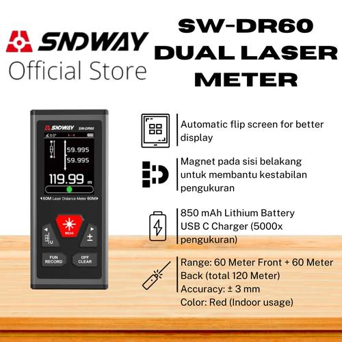 [EZM.1310012] SNDWAY Meteran Laser Distance Meter Bidirectional SW-DR/DG 60/100 - DR60
