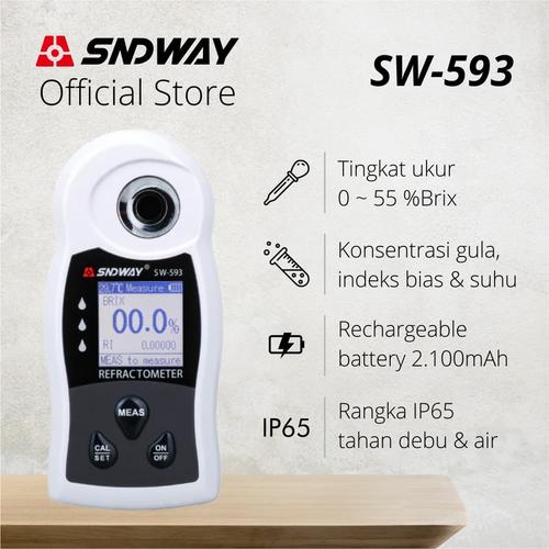 [EZM.1310043] SNDWAY Refractometer Sugar Brix Meter Saccharimeter Digital SW-593