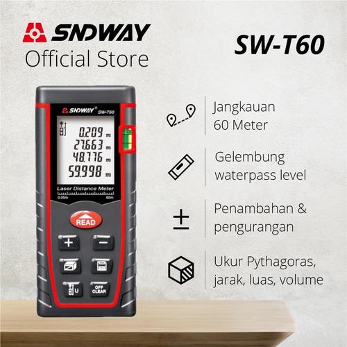[EZM.1310055] SNDWAY Meteran Laser Digital Distance 60 Meter SW-T60