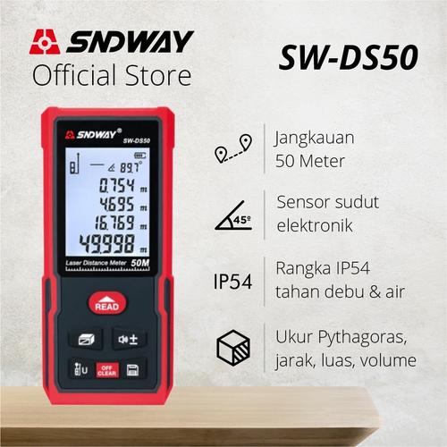 [EZM.1310064] SNDWAY Meteran Digital 50 Meter SW-DS50 New Version Electronic Level