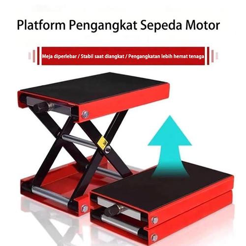 [EZR.3300001] Dongkrak Motor 500KG – Lift Motor untuk Harley/Chopper/ATV | Alat Pengangkat Gunting | Alat Perbaikan Terbaik - Merah