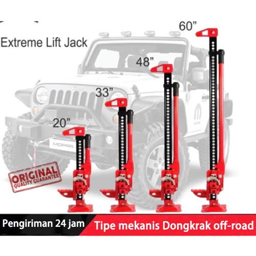 [EZR.3300005] Dongkrak Mobil Serbaguna untuk Semua Medan - Dongkrak Pertanian 60 Inch, Alat Penyelamatan Offroad, Cocok untuk Kendaraan 4x4 & Mobil Jeep - Merah 60"