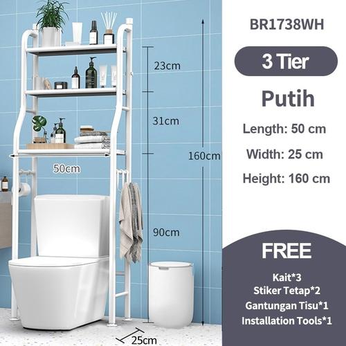 [EZR.3300028] NEW Rak Mesin Cuci Besar/ Rak Toilet Organizer/Rak Toilet Duduk Kamar Mandi / Rak Kamar Serbaguna Rak Sabun - Model Premium