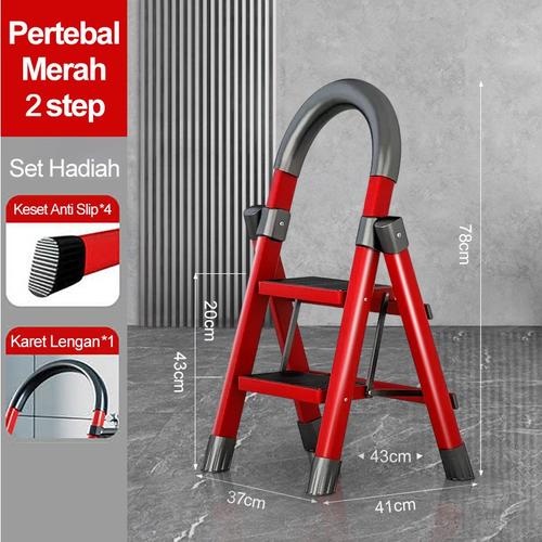 [EZR.3300037] Household Ladder 2 Step Tangga lipatMultifungsi  Baja Karbon Tangga Lipat  StepHousehold Steel Ladder - tangga baja karbon 2