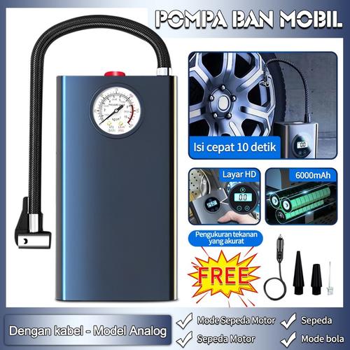 [EZR.3300066] Pompa Ban 108W/Pompa Ban Cerdas /Pompa Ban Cerdas Portable Multifungsi /Pompa Ban Digital LCD Electric untuk Mobil, Truk dan Sepeda Motor - Dengan kabel+Analog