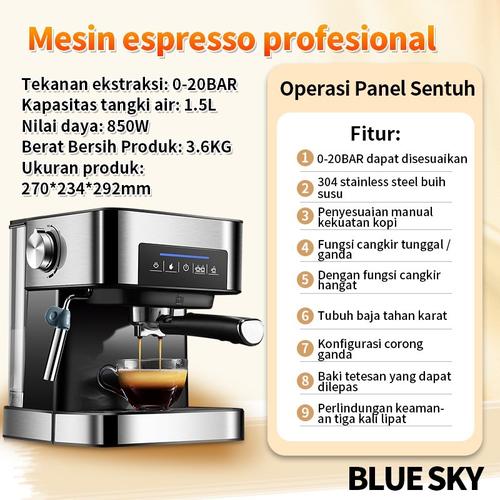 [EZR.3300079] Mesin Kopi Espresso /Espresso Machine / Coffe Machine 1.5 Liter - Edisi Profesional