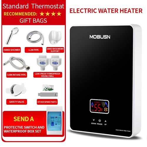 [EZR.3300109] Pemanas Air Listrik Hemat Energi untuk Kamar Mandi Anda / Water heater / pemanas air listrik instan-Nikmati Air Hangat - Hitam