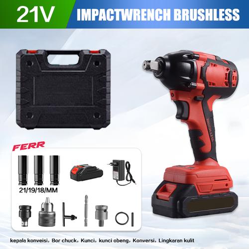 [EZR.3300131] 21V kunci pas dampak Kunci Pas Baterai Lithium Tanpa Kabel kunci pas listrik bor baterai bor listrik  listrik apr impact - 21V 1 Baterai