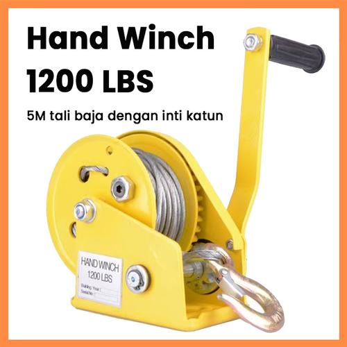 [EZR.3300133] Hand Winch 1200 Pon / Pengunci Otomatis Dua Arah / Mesin Penggulung Manual / Alat Pengangkat dan Penurun Beban / Hand Winch Berkualitas Tinggi - 1200LBS 5M