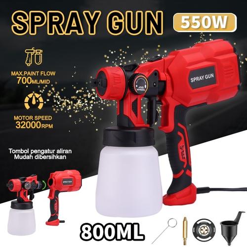 [EZR.3300158] Alat Cat Semprot Listrik 550W dengan Kapasitas Kontainer 800mL - Plastik, Biru - Merah 550W