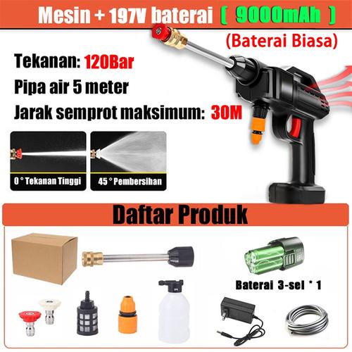 [EZR.3300159] cuci & mobil Jet Cleaner Baterai/Cuci Mobil Tanpa Kabel Alat - 197V+1batteryVD