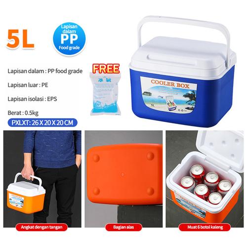 [EZR.3300162] 5L/8/13/26/28/Cooler Box Outdoor Cooler Box Roda - 5 Ltr