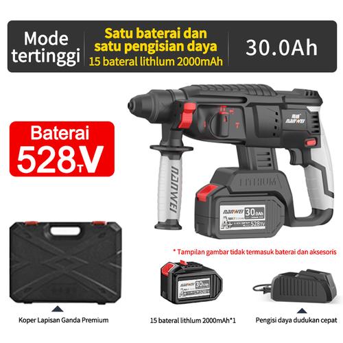 [EZR.3300181] NANWEI Bor Listrik Brushless/Bor Dinding Baterai Lithium/30000mA Baterai Kapasitas Tinggi - 528TV, dua baterai