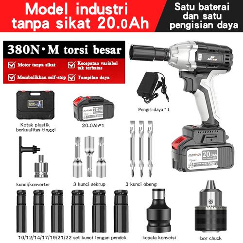 [EZR.3300188] Kunci Pas Dampak Listrik / Bor Baterai / Alat Perbaikan Otomatis - 48V, dua baterai