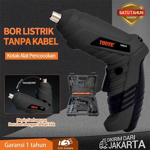[EZR.3300225] Obeng Listrik Rumah Tangga 3.6V / Bor tangan yang dapat diisi ulang,Set Lengkap Mata Bor Cordless Drill Full Set