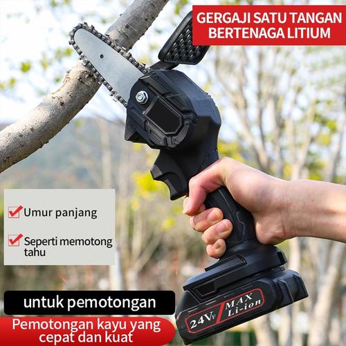 [EZR.3300244] Gergaji Listrik Rantai Elektrik Mini 24 Volt Portable Genggam Lithium Charger Gergaji Baterai